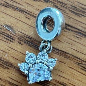 Pandora Sparkling Pet Paw Print Dangle Charm Condition: Like New